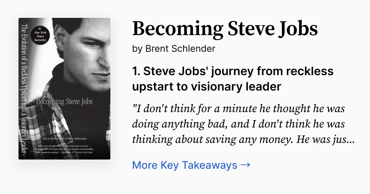 Cover of Becoming Steve Jobs