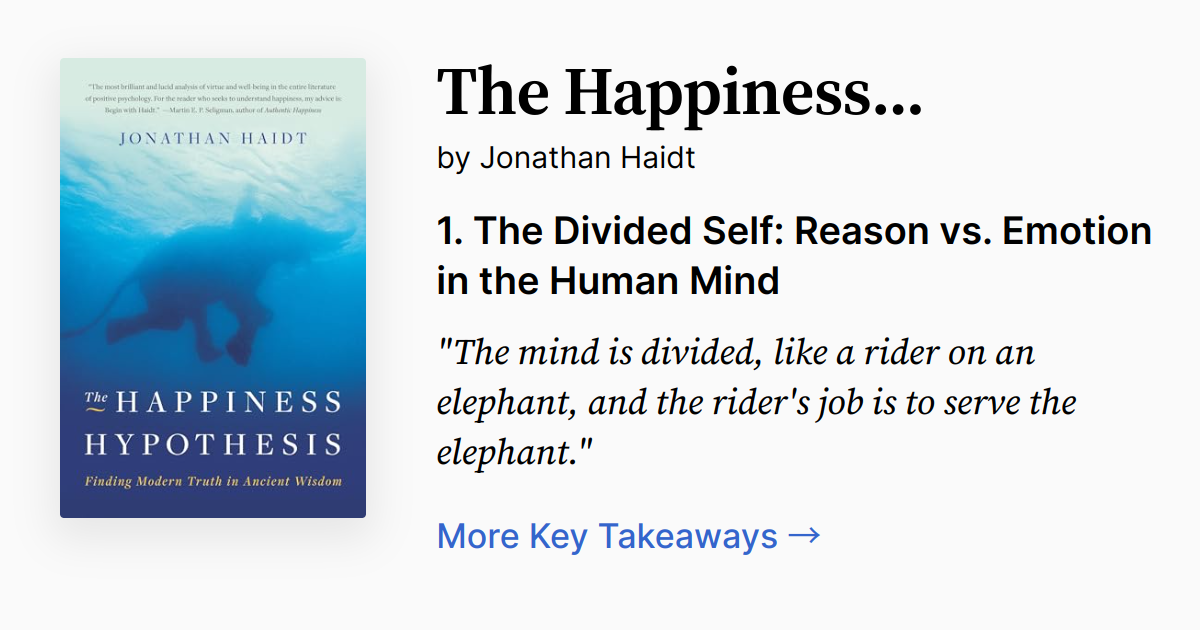 Cover of The Happiness Hypothesis