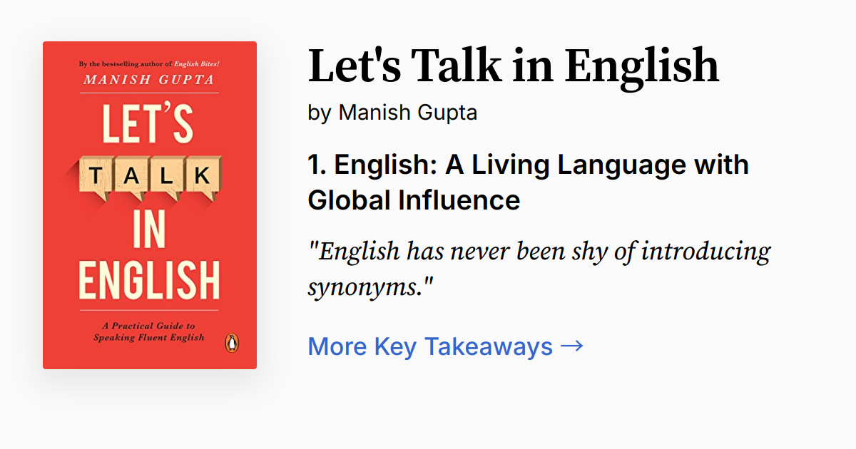 Let's Talk in English | Summary, Audio, Quotes