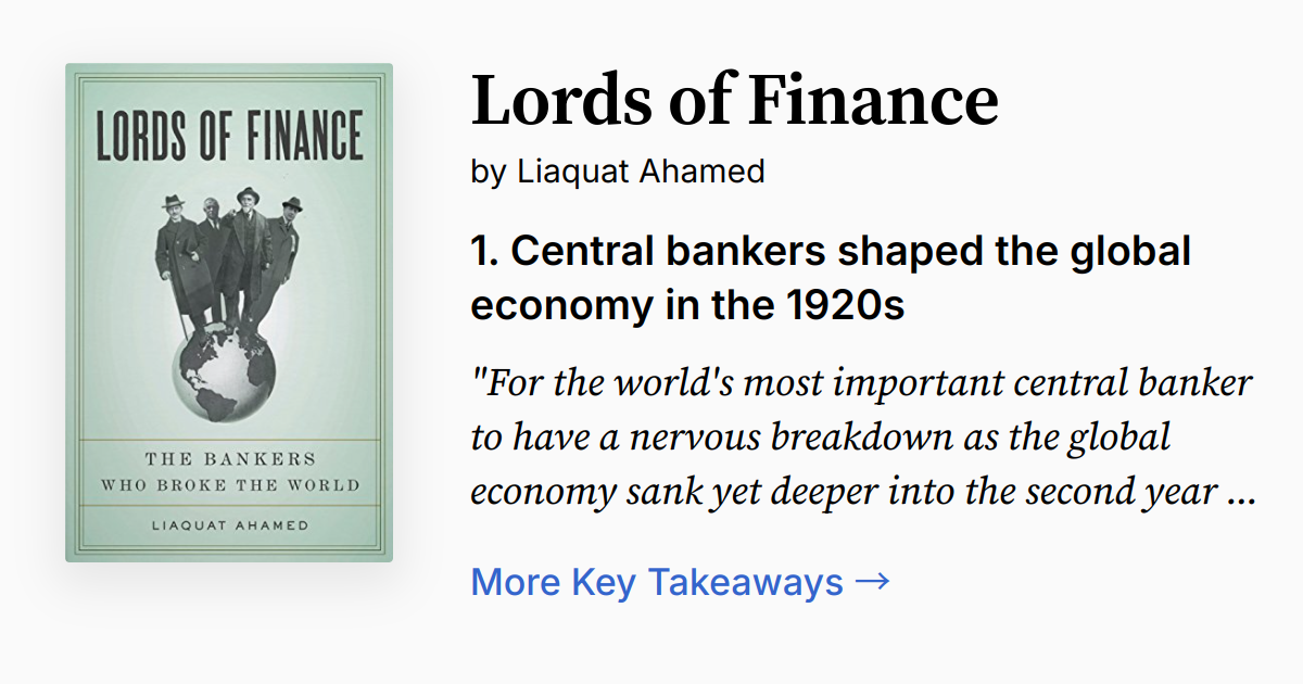 Cover of Lords of Finance