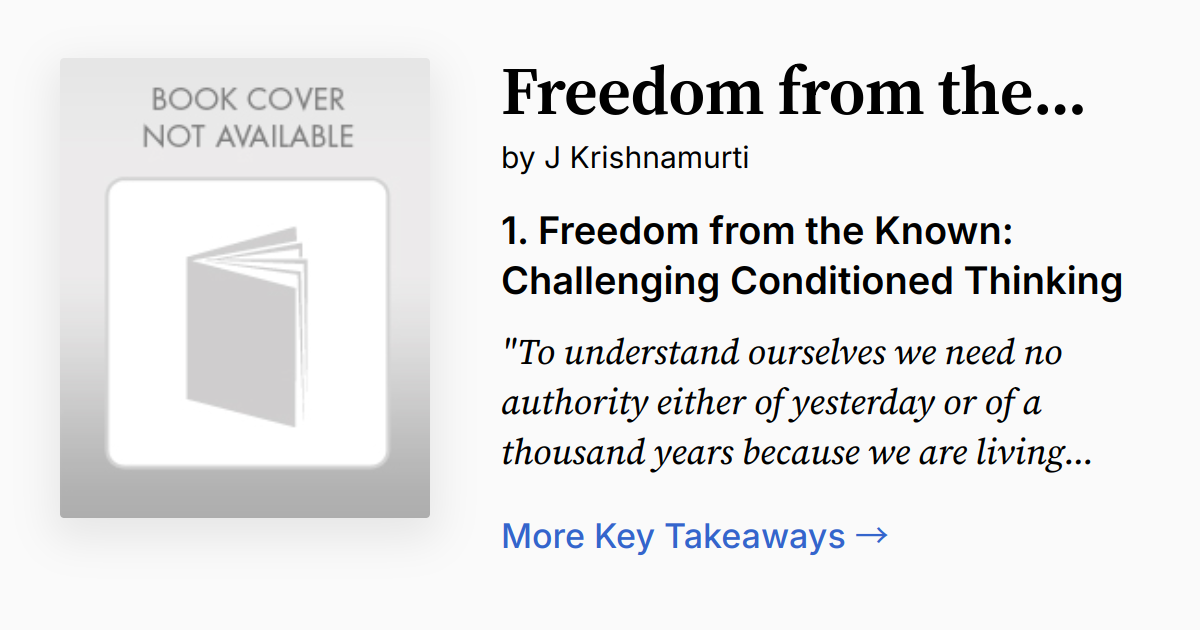 Cover of Freedom from the Known