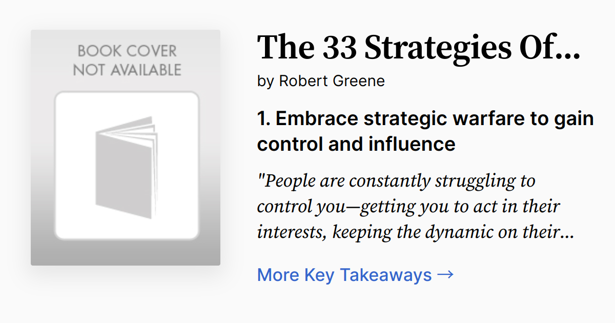The 33 Strategies Of War Summary Quotes Faq Audio