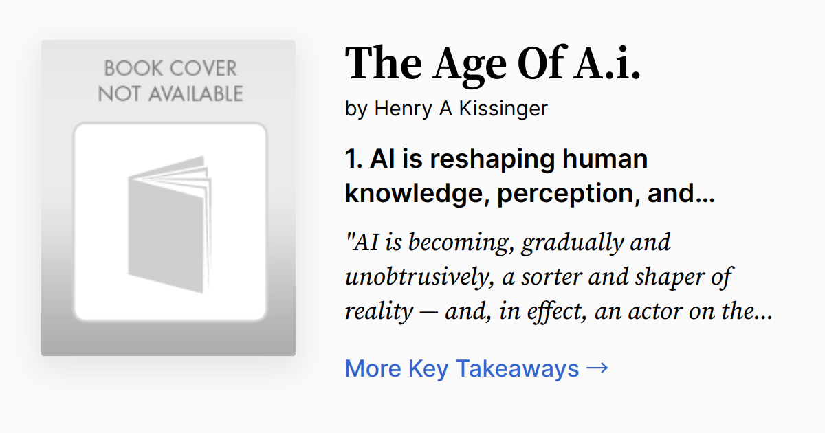Cover of The Age of A.I. and Our Human Future