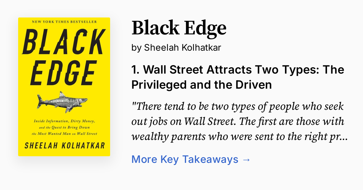 Black Edge by Sheelah Kolhatkar Summary, Audio, Quotes, FAQ