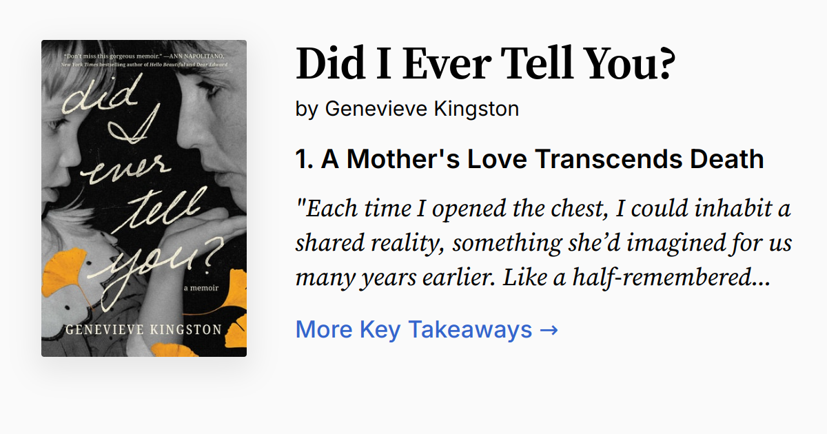 Did I Ever Tell You? Summary, Audio, Quotes