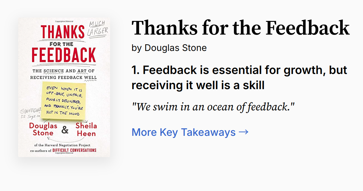 Thanks for the Feedback | Summary, Audio, Quotes, FAQ