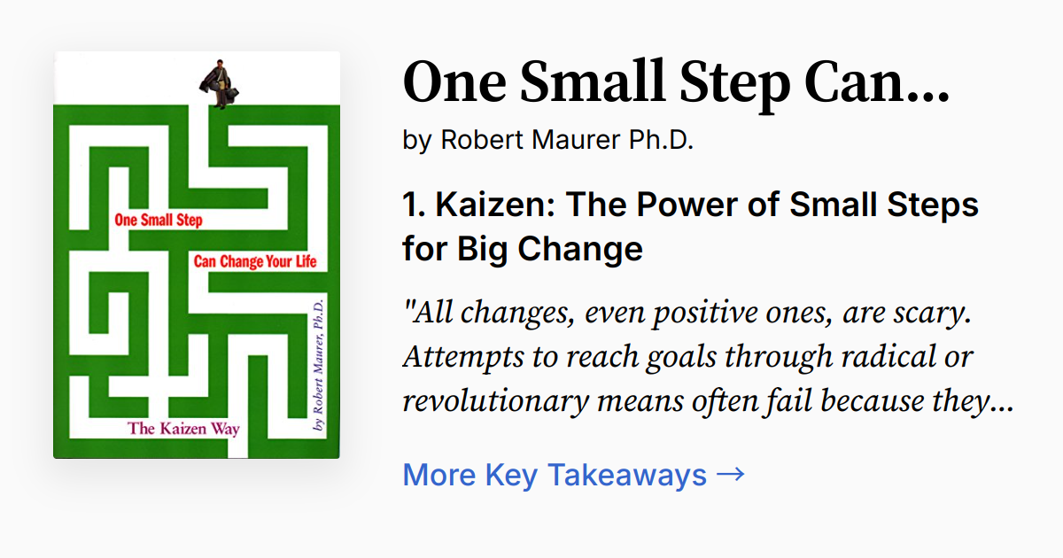 One Small Step Can Change Your Life | Summary, Audio, Quotes, FAQ