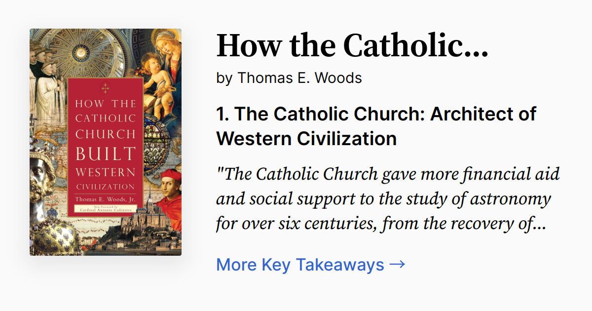 Cover of How the Catholic Church Built Western Civilization