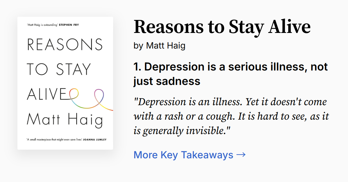Cover of Reasons to Stay Alive