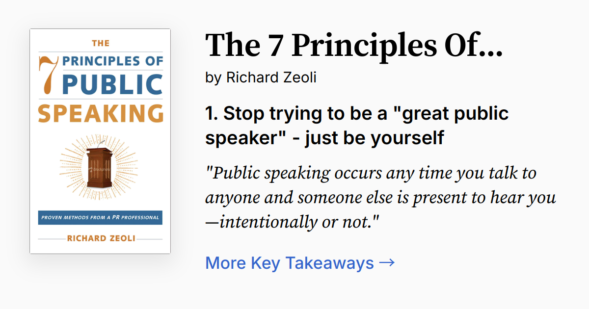 The 7 Principles of Public Speaking | Summary, Audio, Quotes