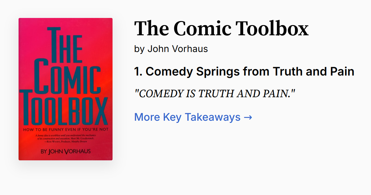 The Comic Toolbox | Summary, Audio, Quotes, FAQ