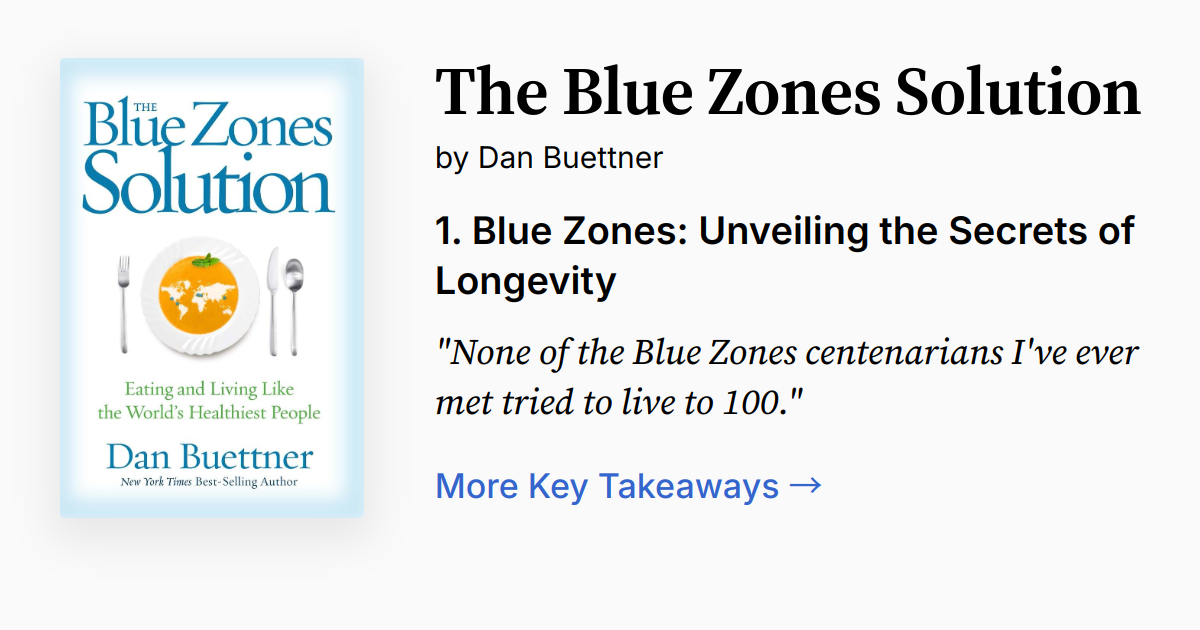 The Blue Zones Solution | Summary, Audio, Quotes, FAQ
