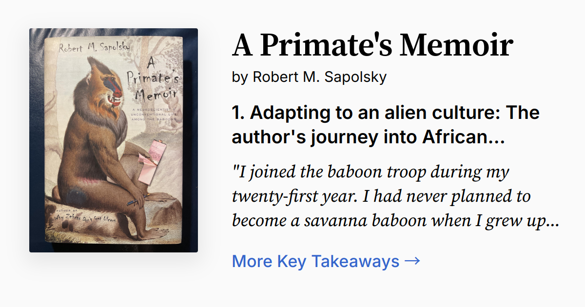 Cover of A Primate's Memoir
