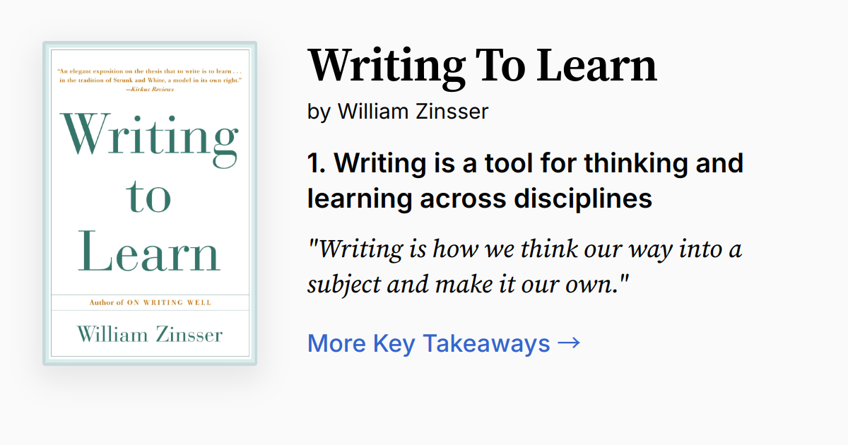 Writing to Learn | Summary, Quotes, FAQ, Audio