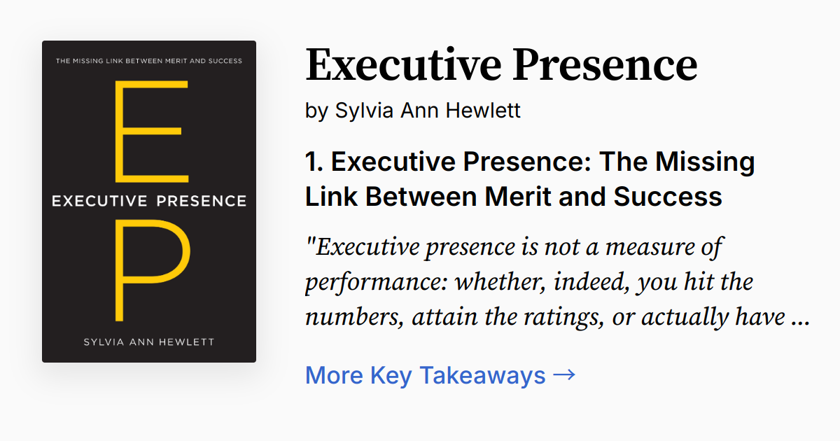 Executive Presence Summary, Quotes, FAQ, Audio