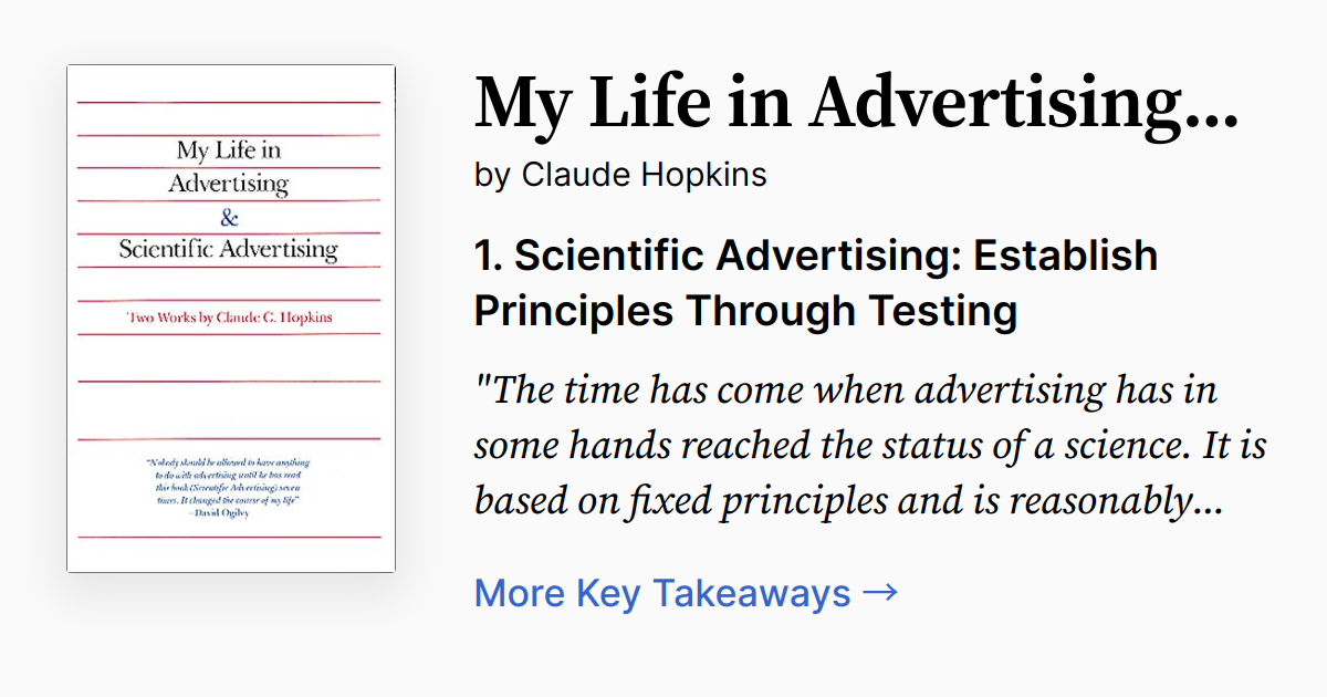 Cover of My Life in Advertising and Scientific Advertising