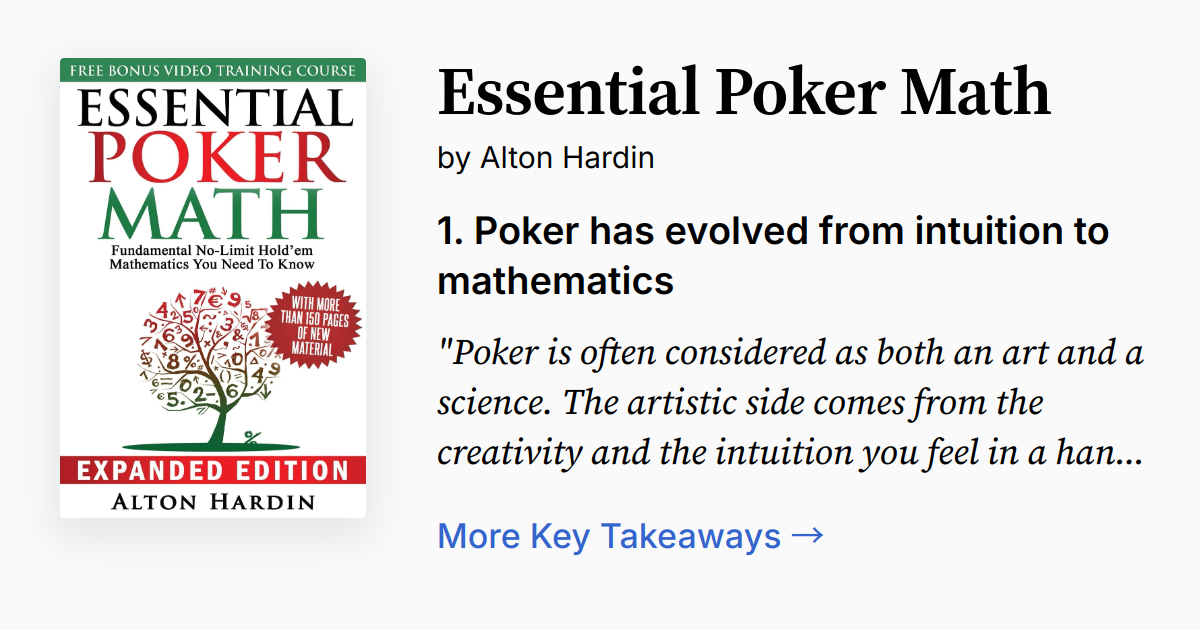 Thomas Pock Math Essential Poker Math, Expanded Edition | Summary, Audio, Quotes, FAQ