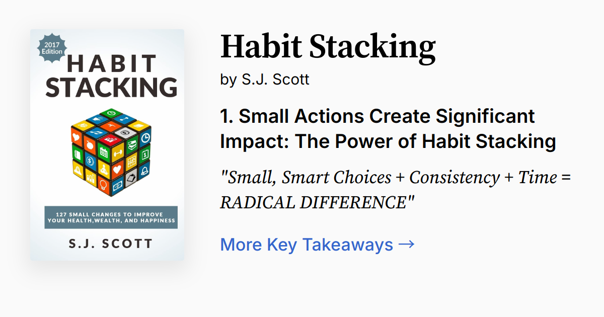 Habit Stacking by S.J. Scott | Summary, Audio, Quotes, FAQ
