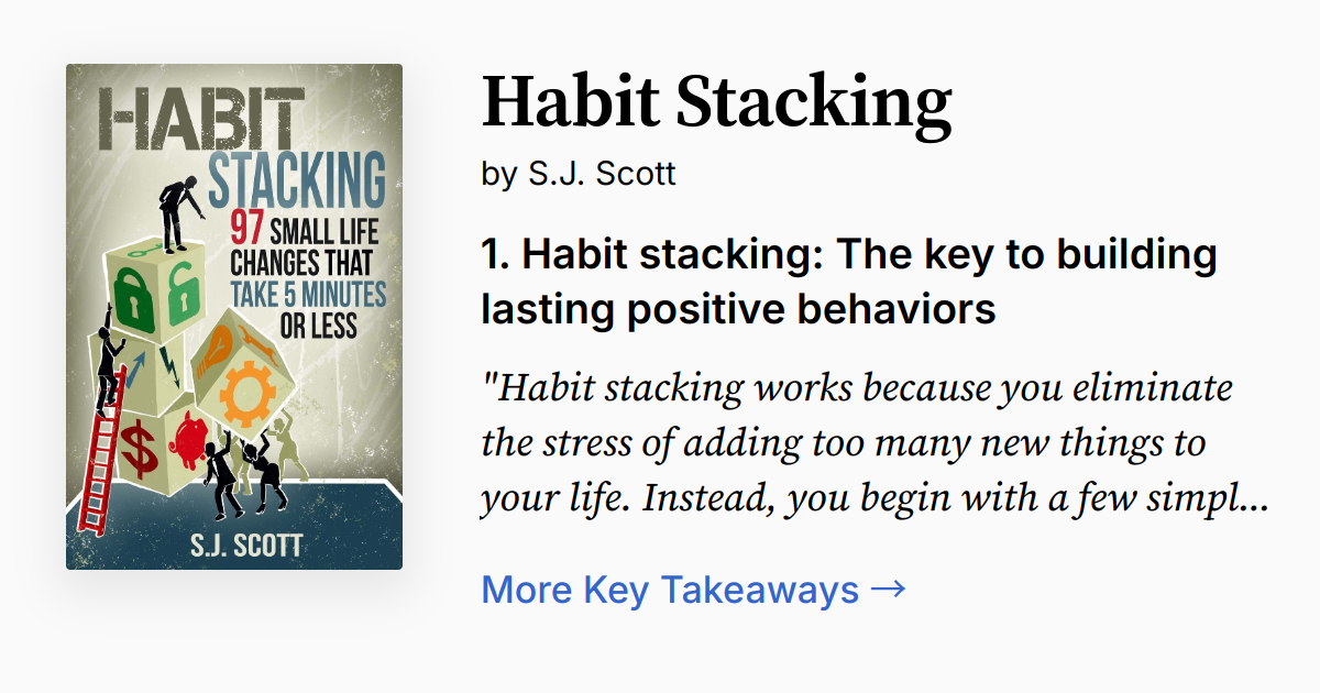 Habit Stacking by S.J. Scott | Summary, Audio, Quotes, FAQ