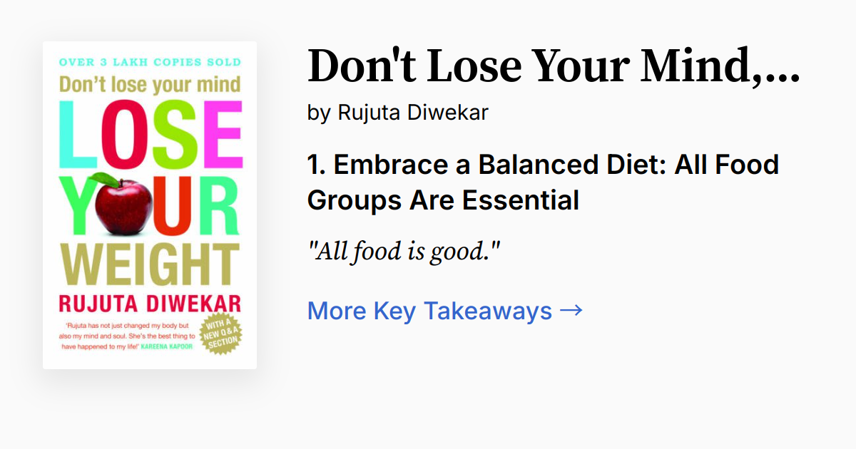 Don't Lose Your Mind Lose Your Weight | Summary, Audio, Quotes, FAQ