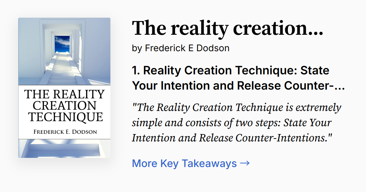 Cover of The Reality Creation Technique