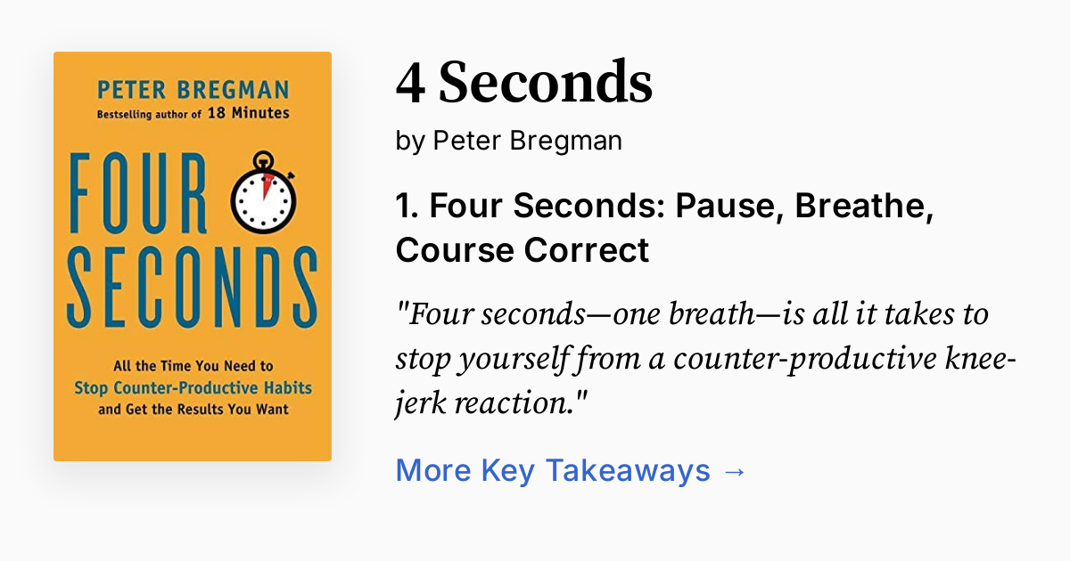 4 Seconds by Peter Bregman | Summary, Audio, Quotes
