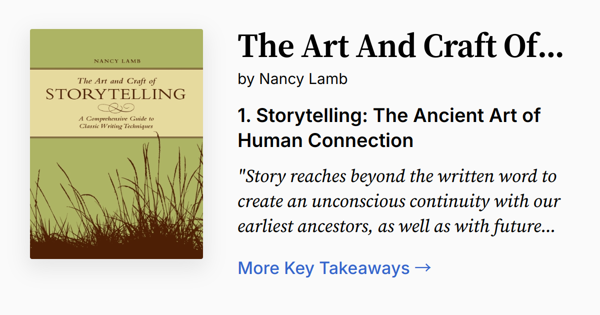 The Art and Craft of Storytelling | Summary, Audio, Quotes
