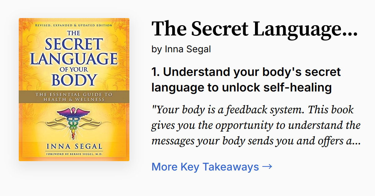 The Secret Language of Your Body Summary, Audio, Quotes, FAQ