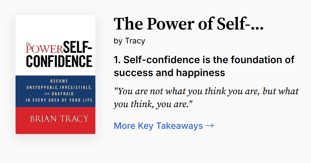 The Power of Self-Confidence | Summary, Audio, Quotes, FAQ
