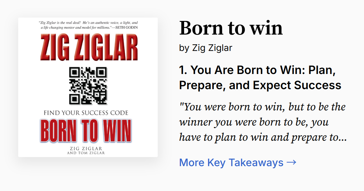Born to Win Find Your Success Code | Summary, Audio, Quotes, FAQ
