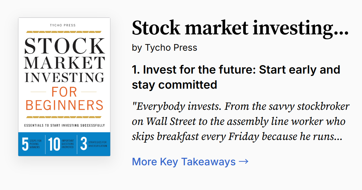 Stock Market Investing for Beginners | Summary, Audio, Quotes, FAQ