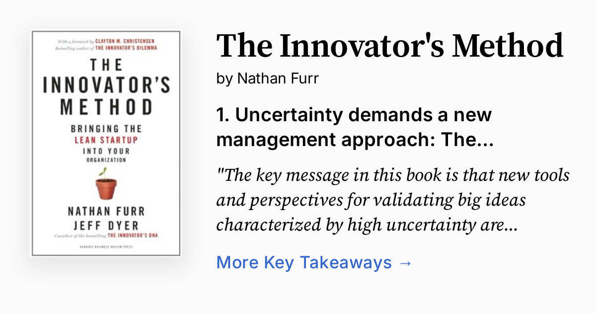 The Innovator's Method | Summary, Quotes, FAQ, Audio