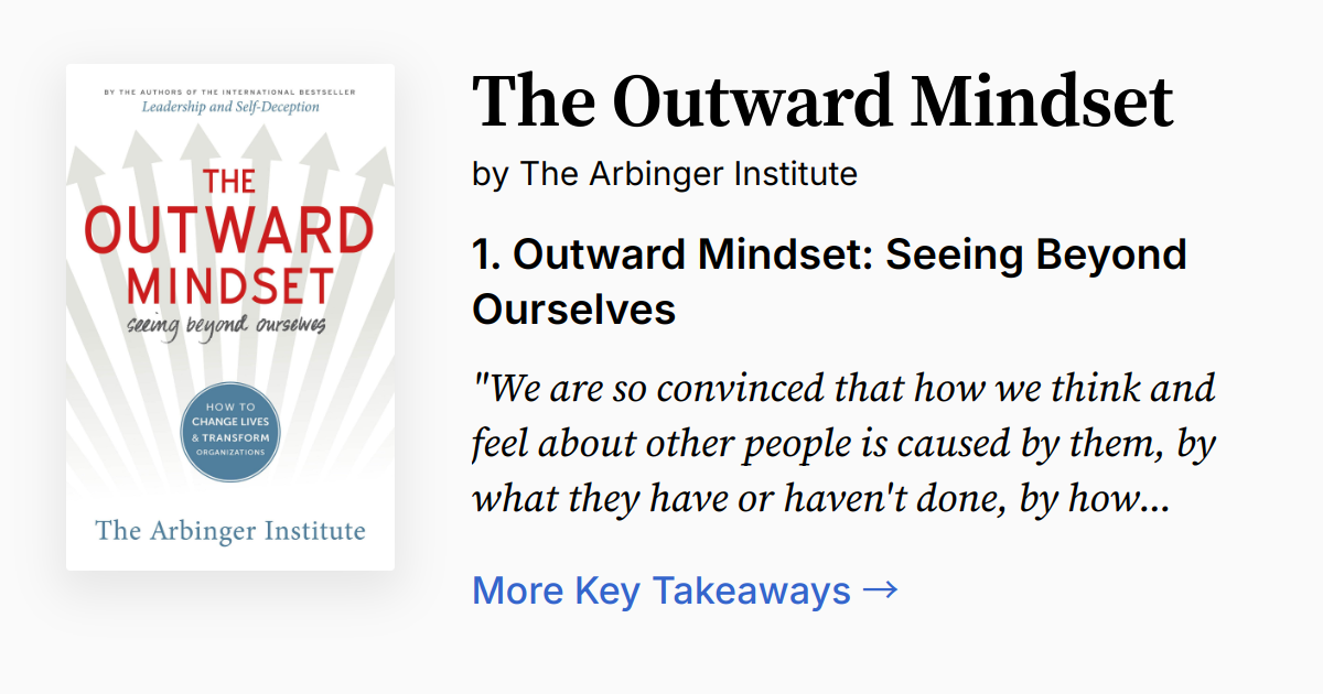 The Outward Mindset | Summary, Quotes, FAQ, Audio