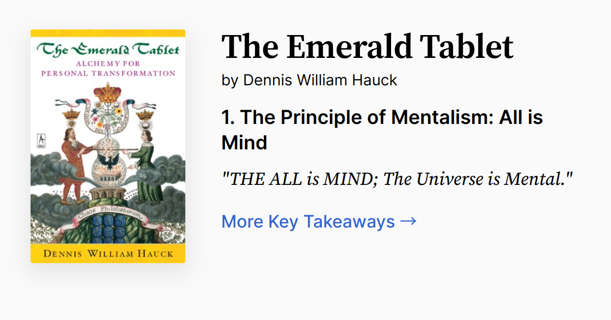 The Emerald Tablet | Summary, Audio, Quotes