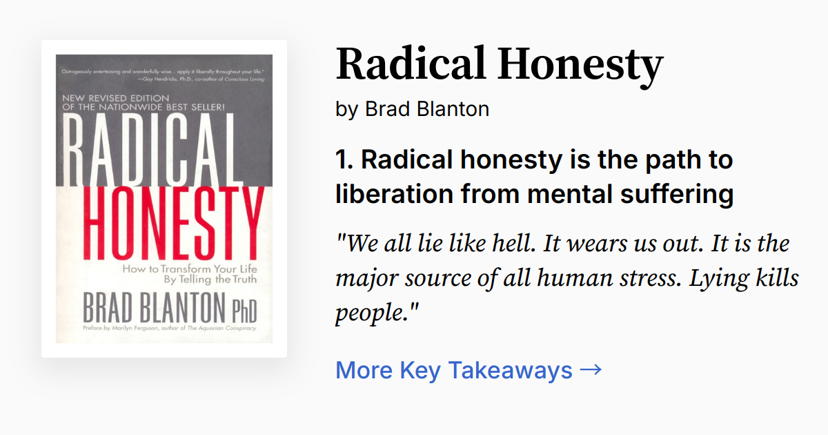 Radical Honesty | Résumé, Audio, Citations, FAQ