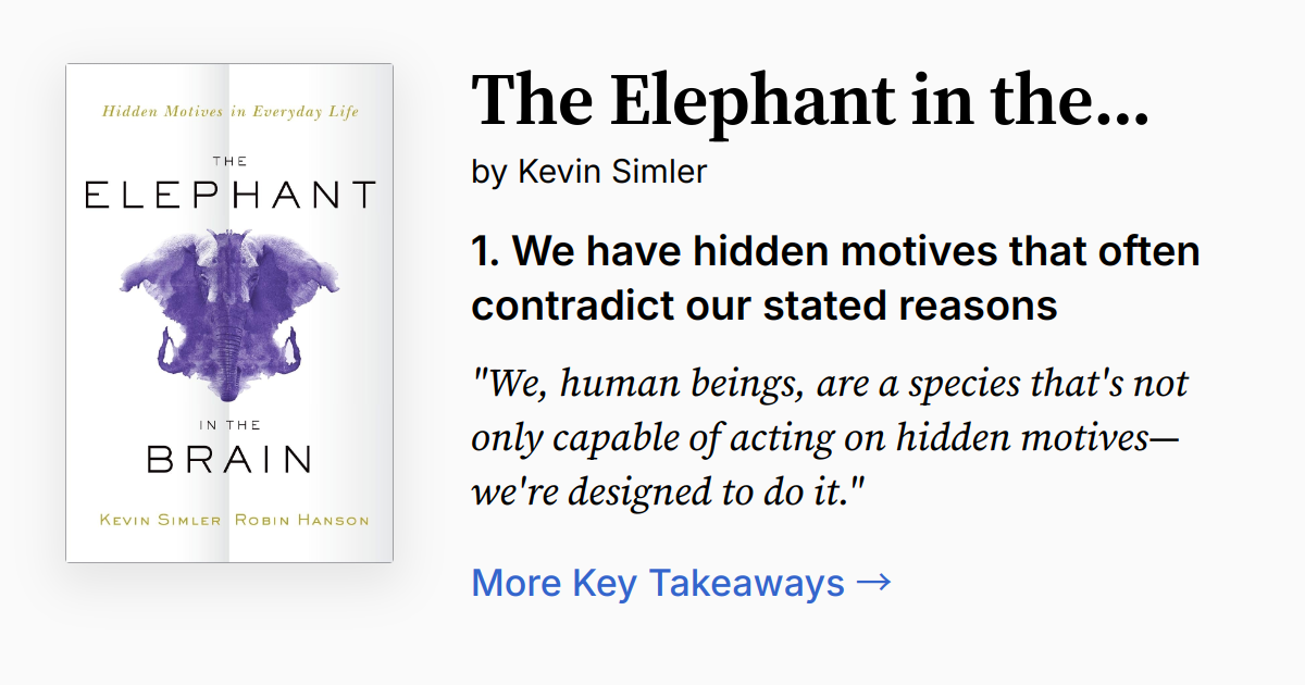 Cover of The Elephant in the Brain