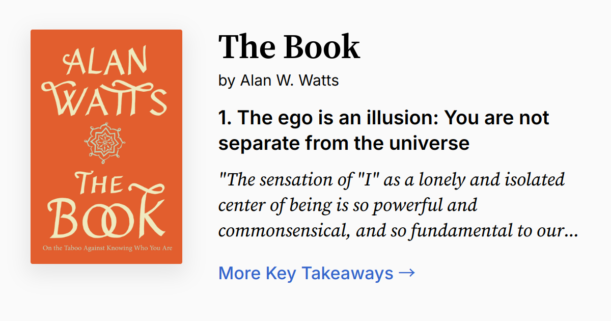 The Book On The Taboo Against Knowing 〜 The Book: On the Taboo Against Knowing Who You Are by Alan W