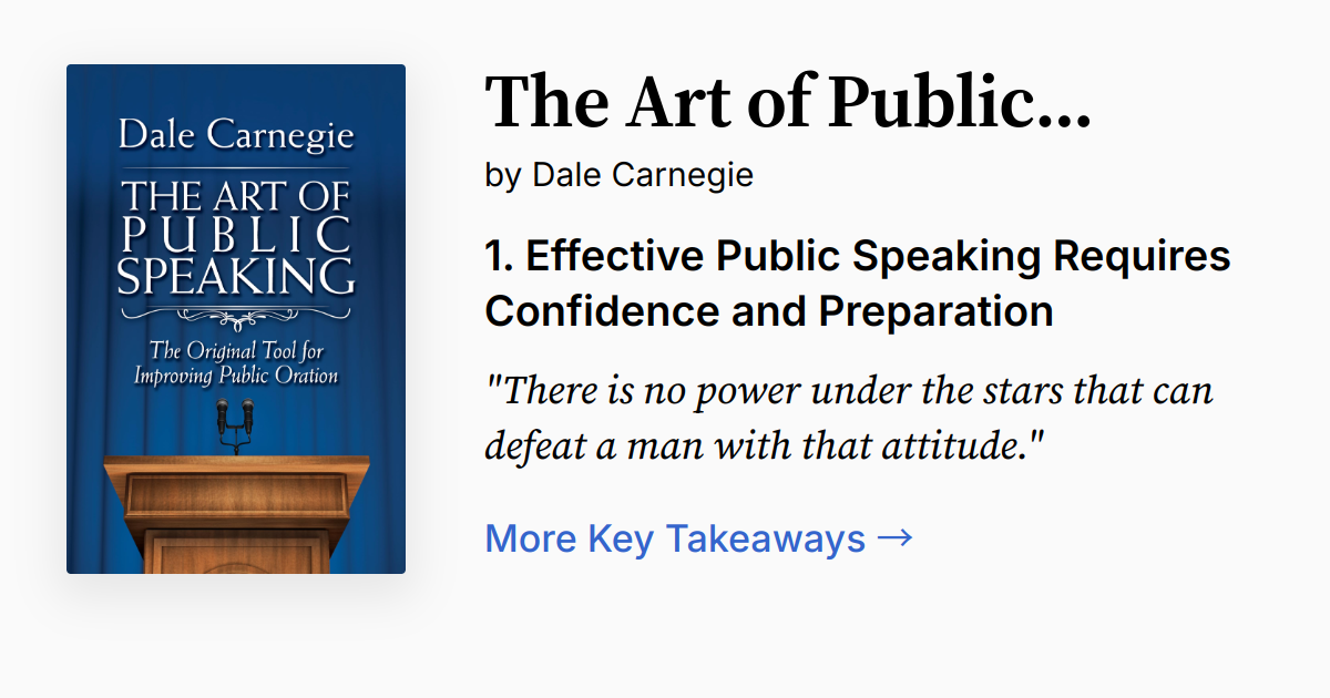 The Art of Public Speaking | Summary, Audio, Quotes
