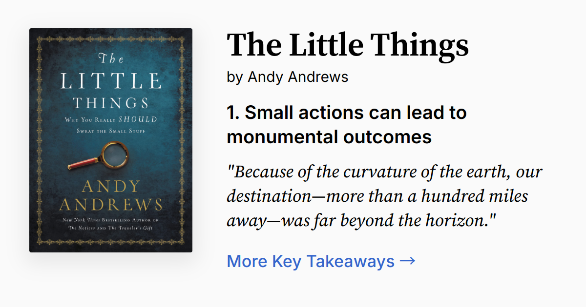 The Little Things Summary, Audio, Quotes, FAQ