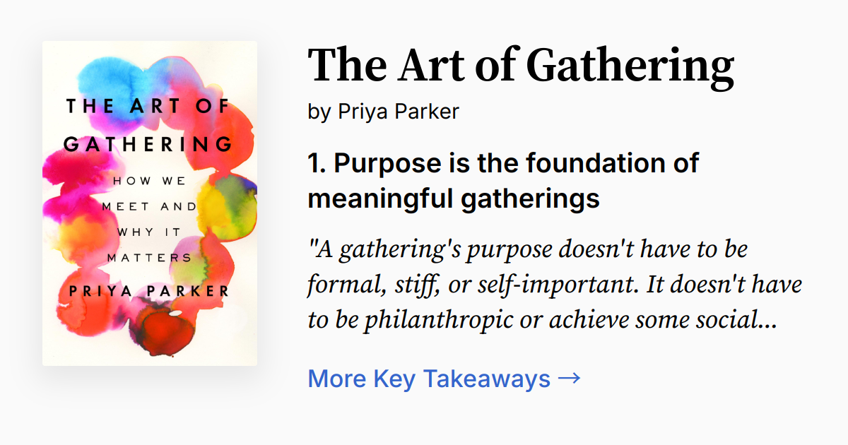 The Art of Gathering | Summary, Audio, Quotes, FAQ