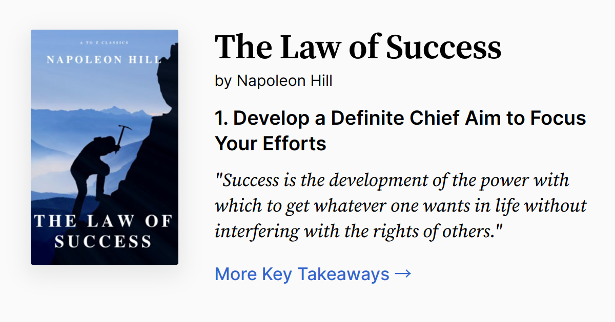 Cover of The Law of Success