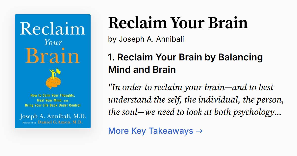 Reclaim Your Brain Summary Audio Quotes Faq