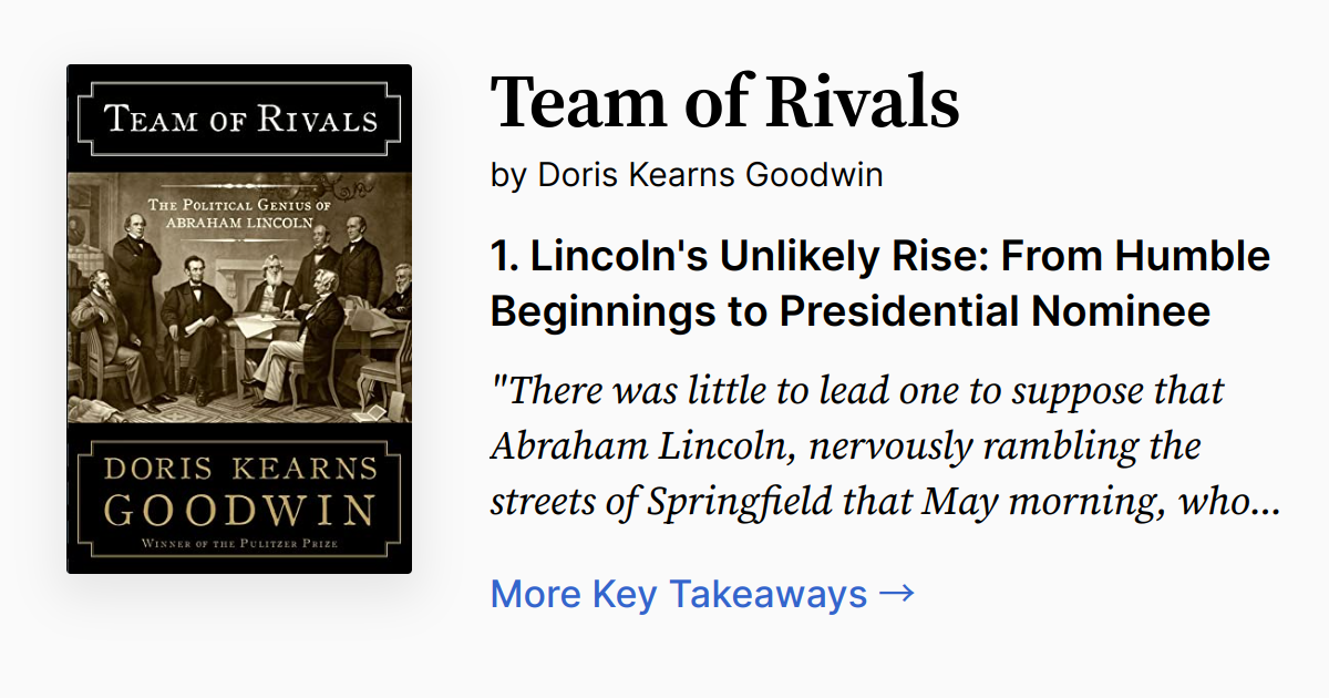 Team of Rivals by Doris Kearns Goodwin | Summary, Quotes, FAQ, Audio