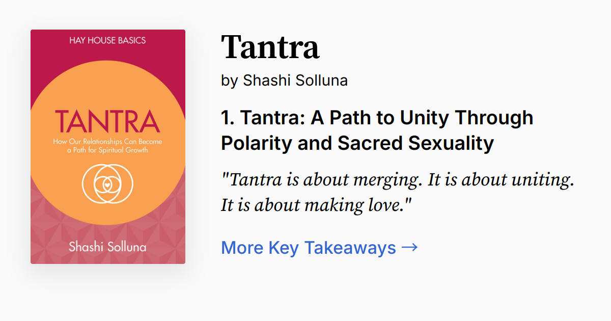 Tantra by Shashi Solluna | Summary, Quotes, Audio