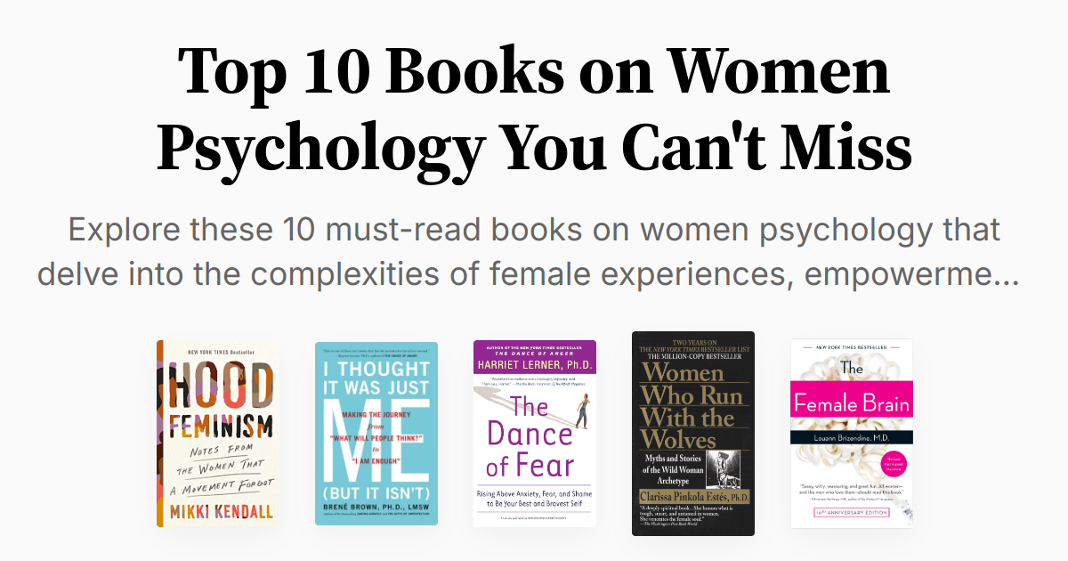 Top 10 Books on Women Psychology You Can't Miss | Summaries & Audio