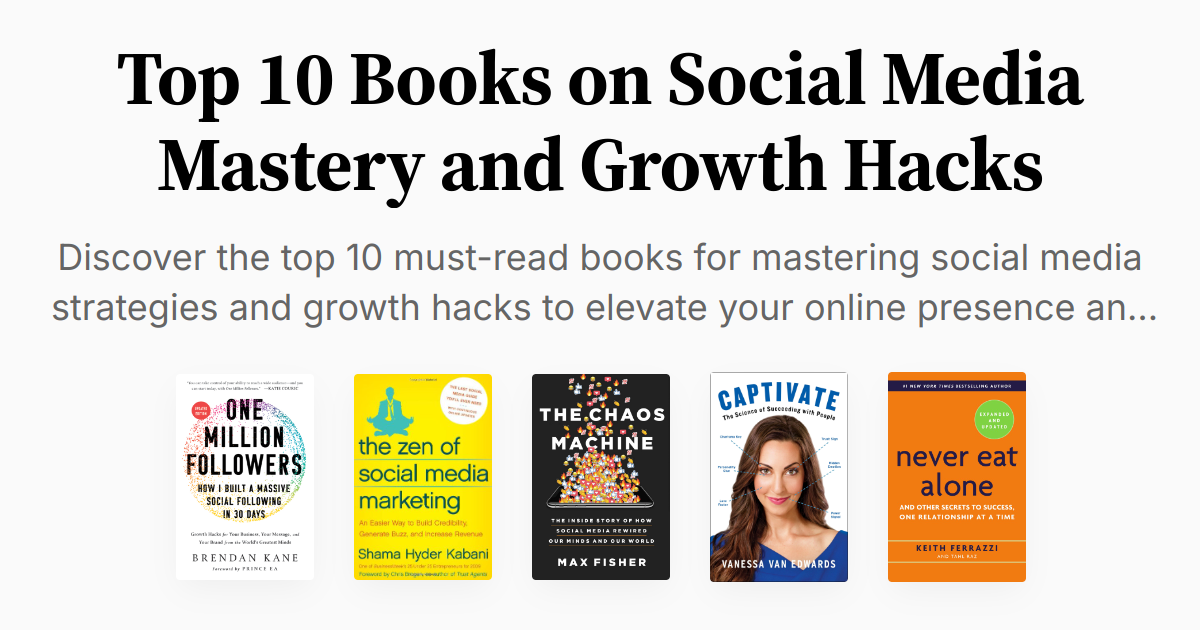 Top 10 Books on Social Media Mastery and Growth Hacks | Summaries & Audio