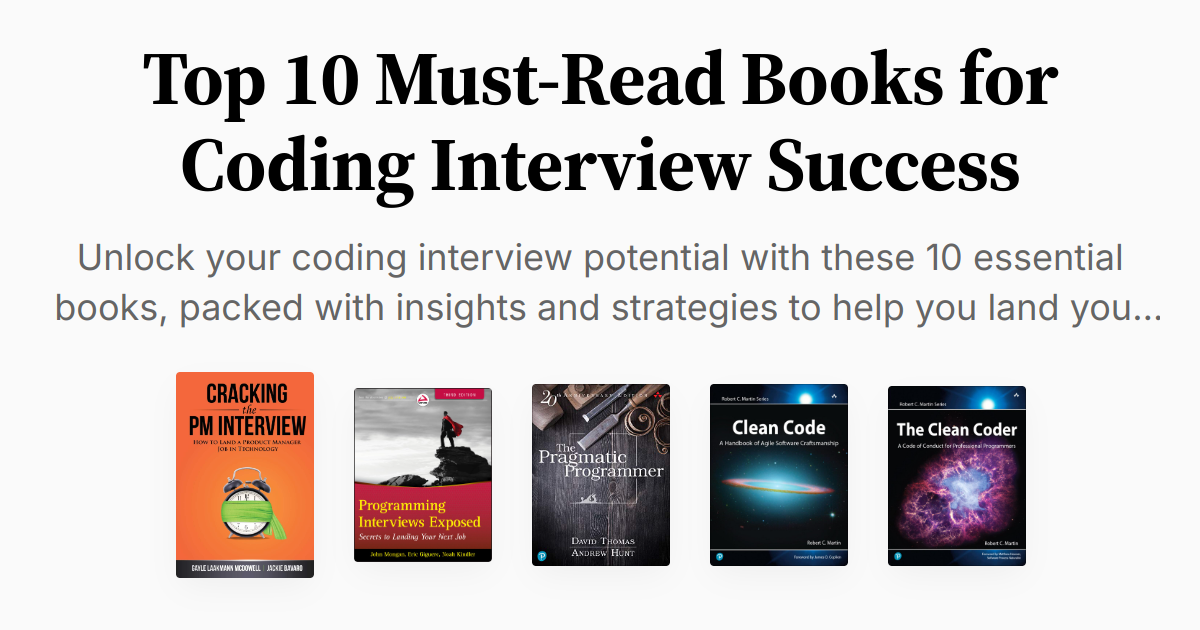 Top 10 Must-Read Books for Coding Interview Success | Summary & Audio