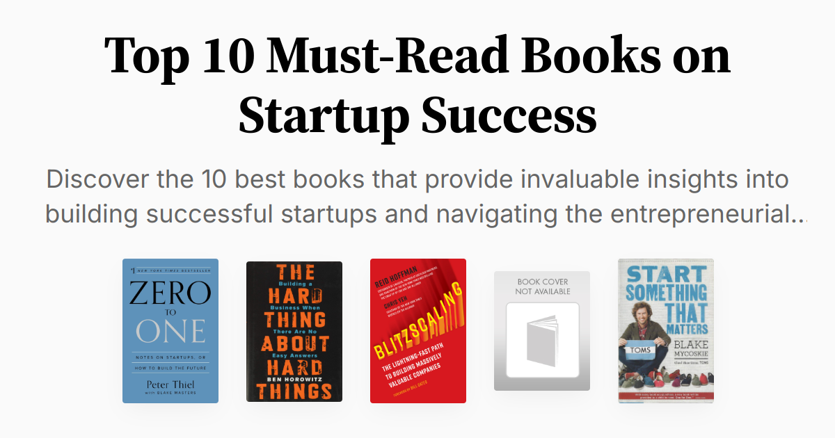 Top 10 Must-Read Books on Startup Success | Summaries & Audio