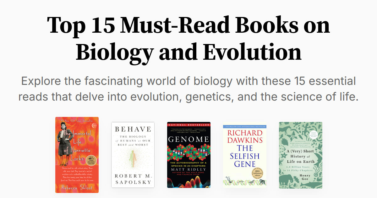 Bio Reference Books Top 15 Must-Read Books on Biology and Evolution | Summaries & Audio