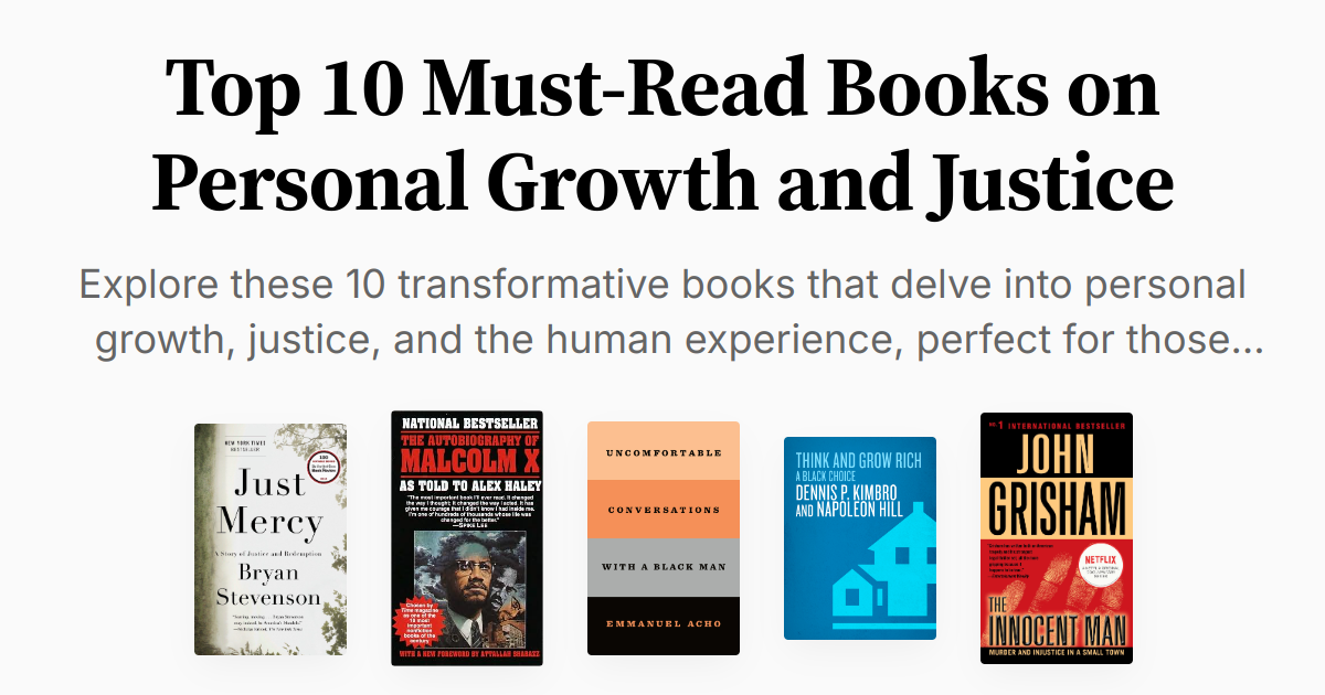 Top 10 Must-Read Books on Personal Growth and Justice | Summaries & Audio